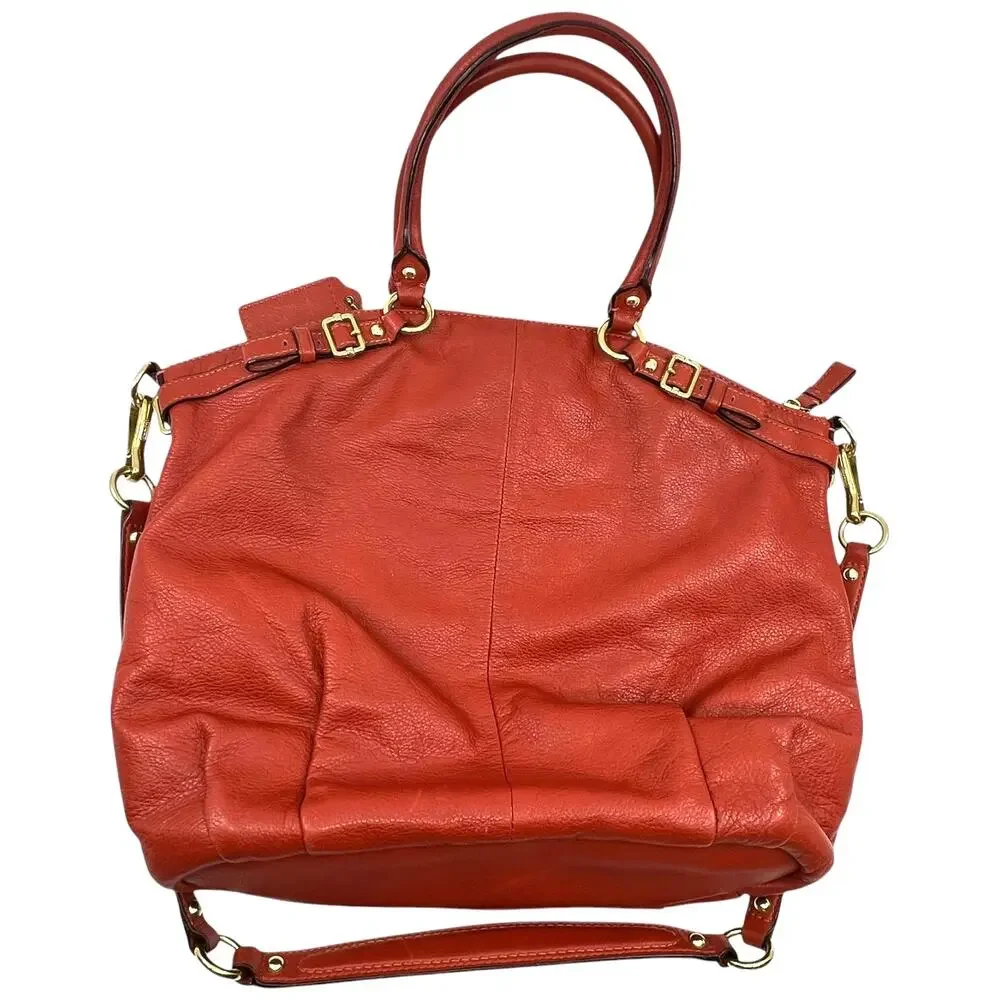 Coach Leather Satchel Orange Crossbody Shoulder Bag Purse F1298-18841